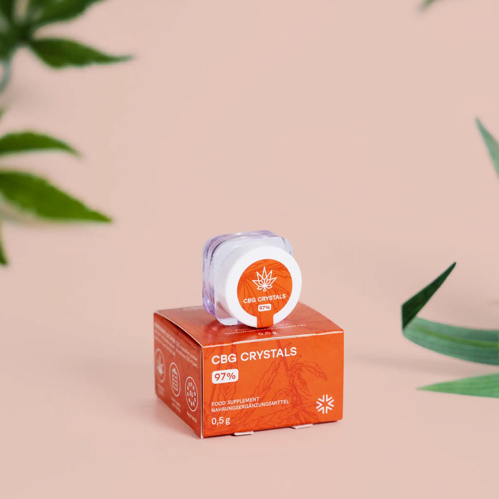 Cristalli di CBD sulla confezione