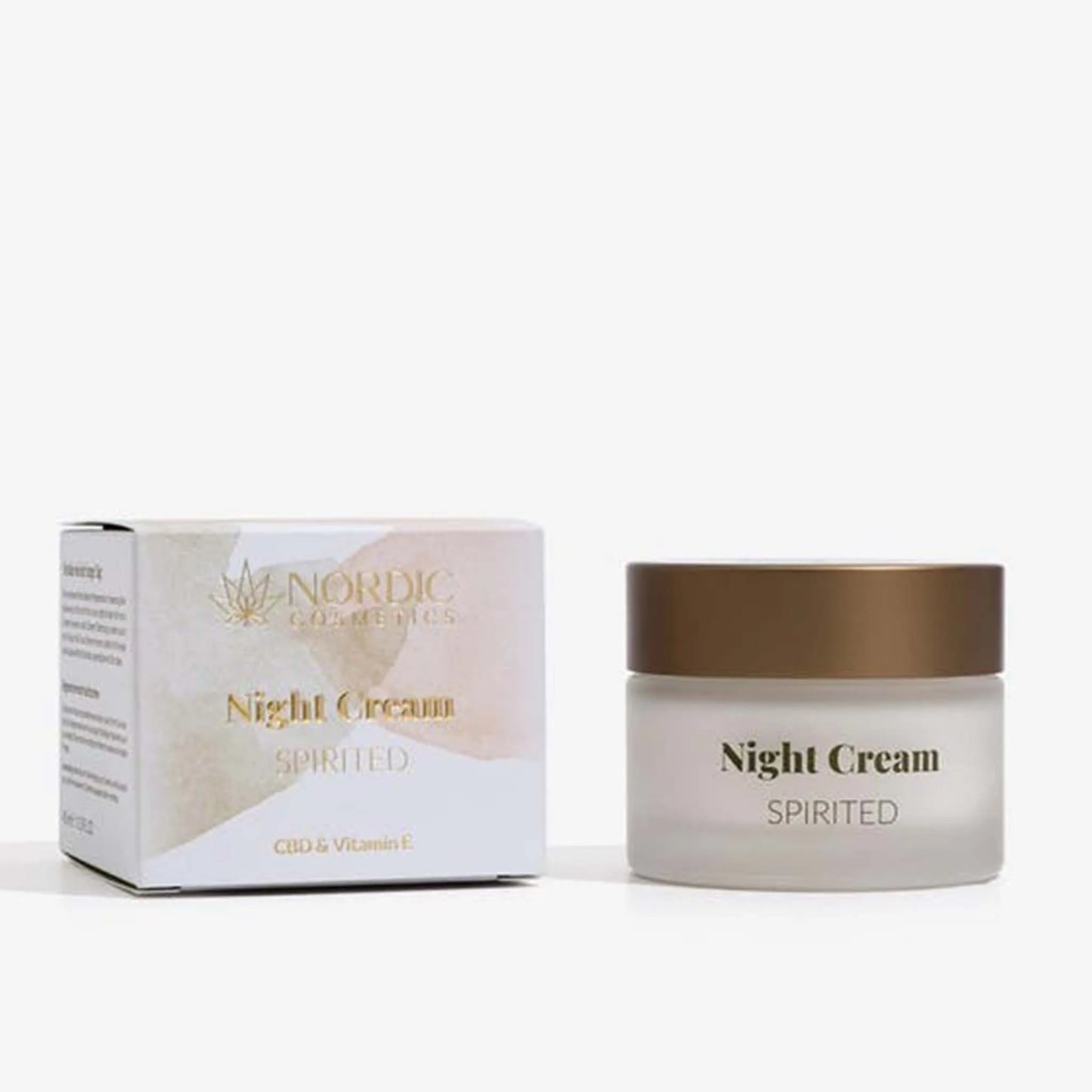 A sinistra la confezione e a destra il barattolo di Crema Notte Viso - CBD & Vitamina E.