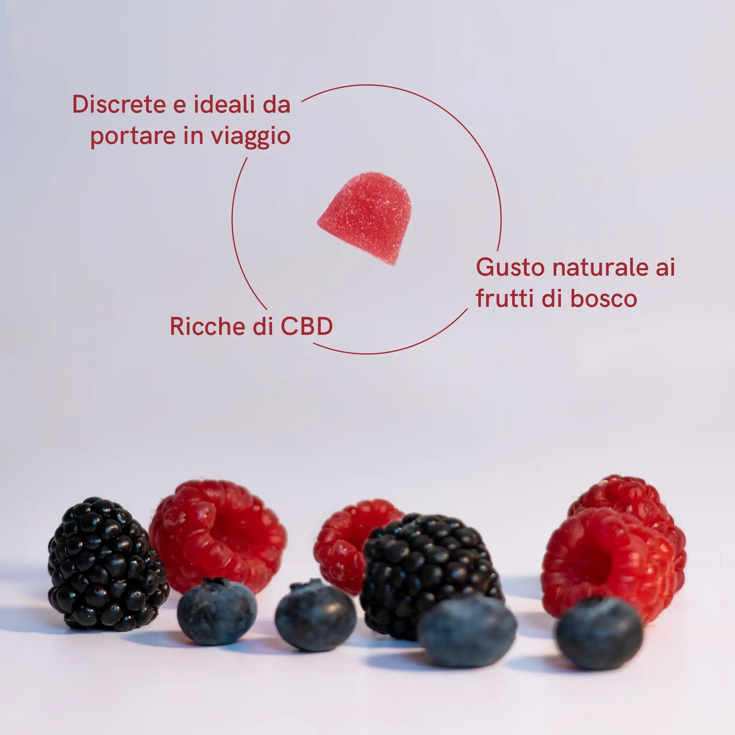 3x2: CBD Gummies (1500mg) Frutti di bosco