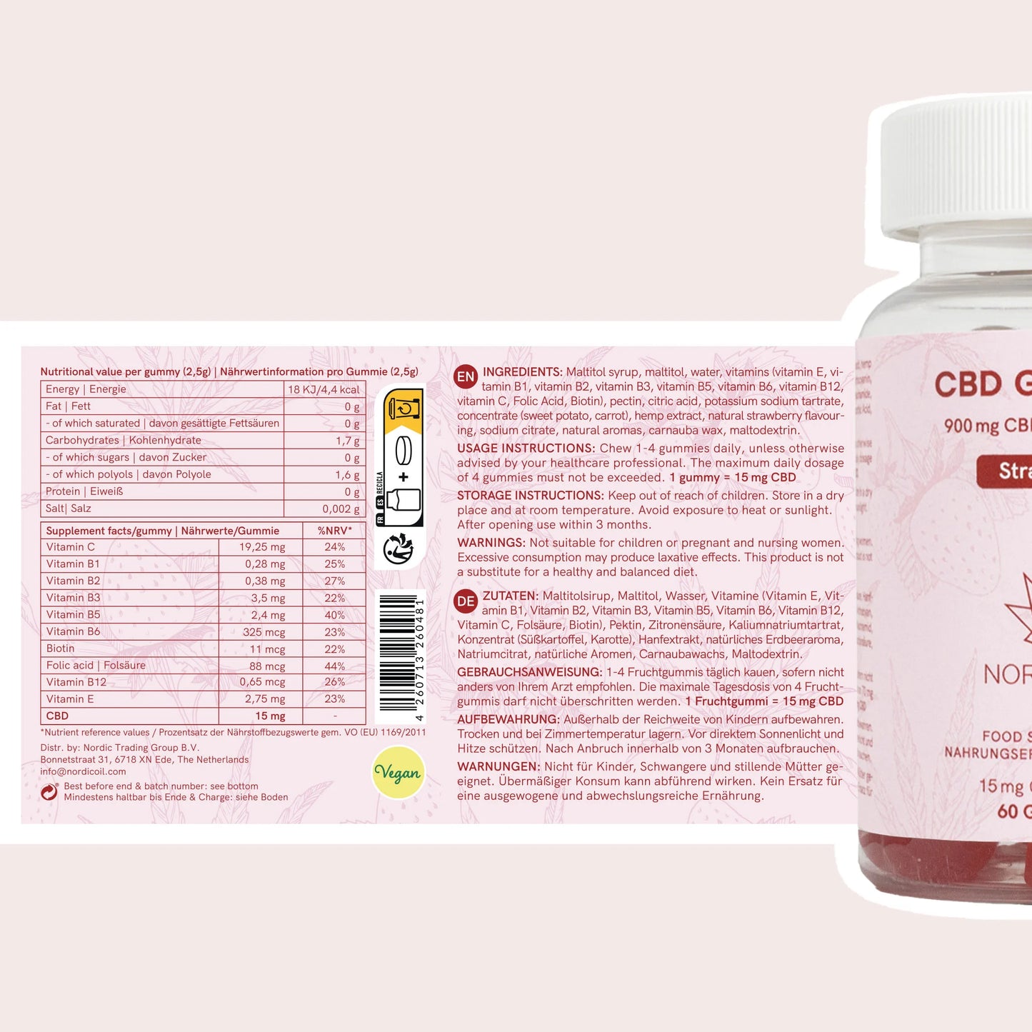 CBD Gummies (900mg) Fragola