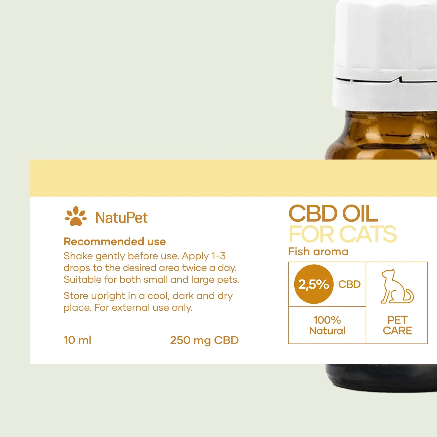 Olio CBD per gatti (2,5%) - Pesce
