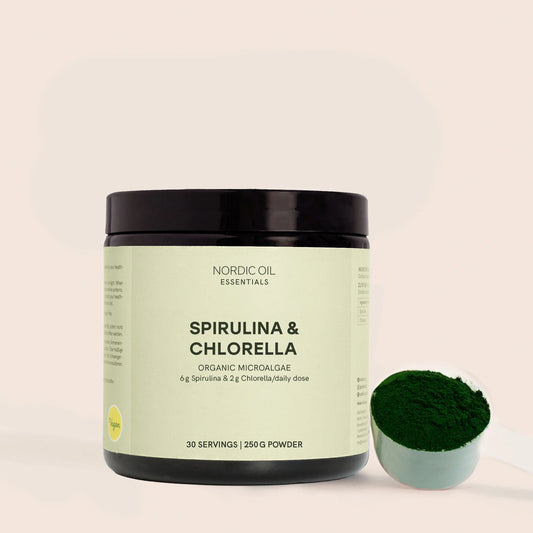 Polvere di spirulina e clorella