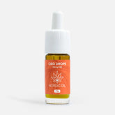 Flacone contagocce di olio CBG Nordic Oil con etichetta arancione e logo a foglia stilizzata