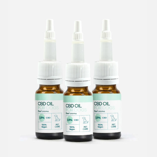 3x2: Olio CBD per cani (2,5%) - Manzo