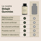Bottiglia di Shilajit Gummies Nordic Oil con grafica delle caratteristiche del prodotto.
