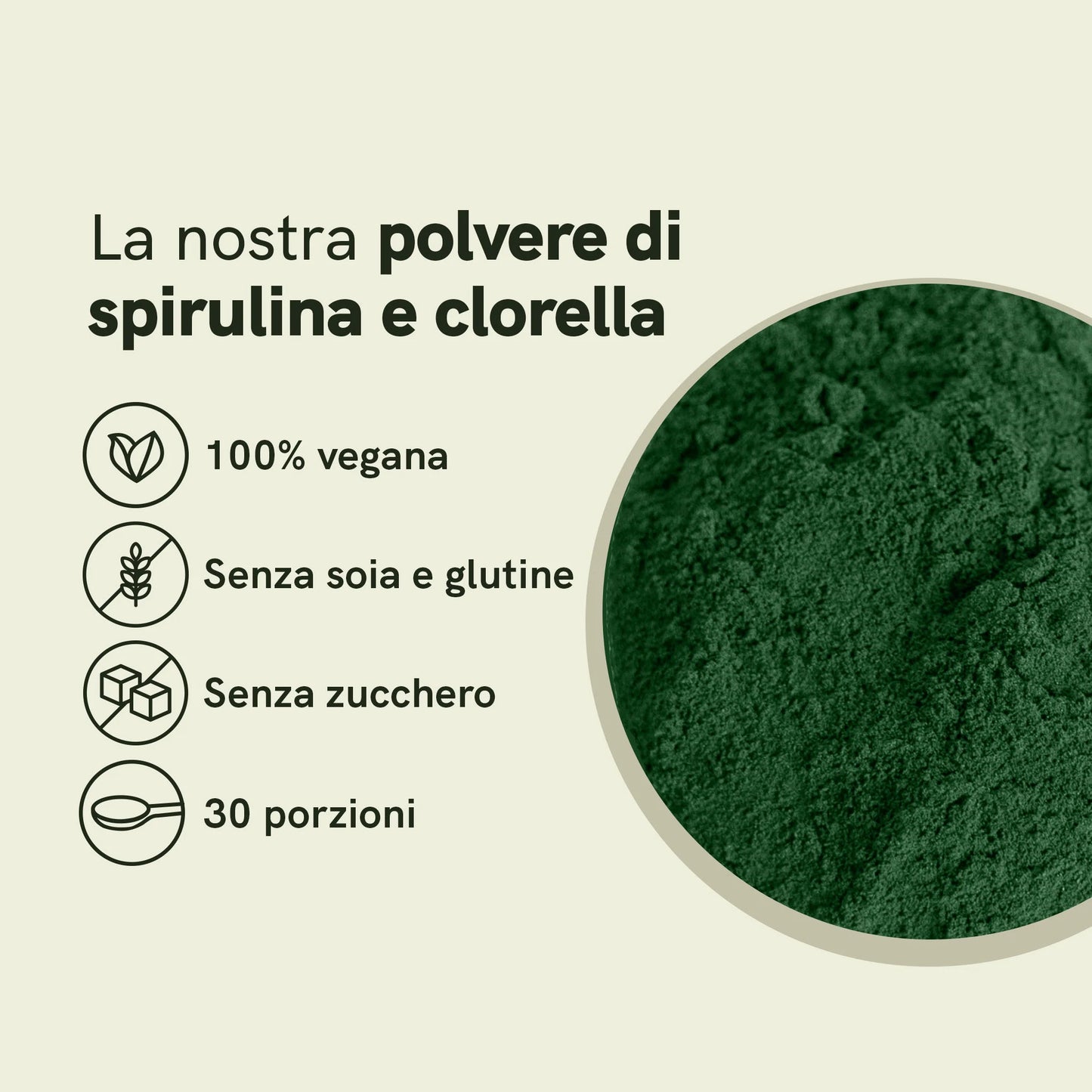 Polvere di spirulina e clorella