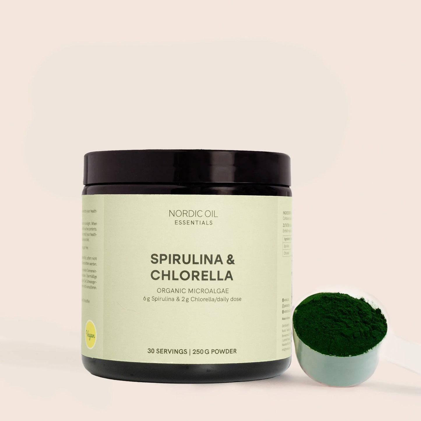 Polvere di spirulina e clorella